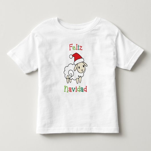 Schattige Kerstschaap – Feliz Navidad Kinder Shirts (Voorkant)