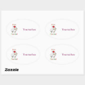Schattige Kerstschaap – Feliz Navidad Ovale Sticker (Vel)