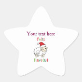 Schattige Kerstschaap – Feliz Navidad Ster Sticker (Voorkant)