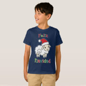 Schattige Kerstschaap – Feliz Navidad T-shirt (Voorkant volledig)