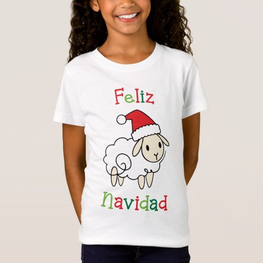 Schattige Kerstschaap – Feliz Navidad T-shirt (Voorkant)