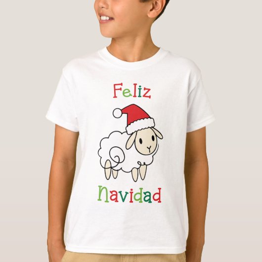Schattige Kerstschaap – Feliz Navidad T-shirt (Voorkant)