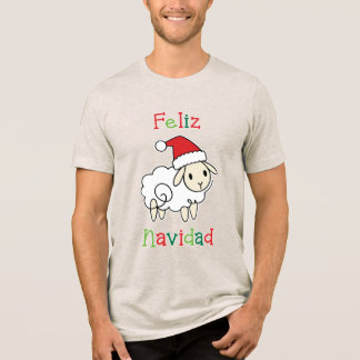 Schattige Kerstschaap – Feliz Navidad Tri-Blend Shirt