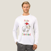 Schattige Kerstschaap – Feliz Navidad Tri-Blend Shirt (Voorkant)