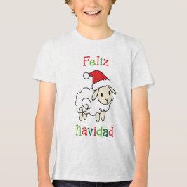 Schattige Kerstschapen – Feliz Navidad Tri-Blend Shirt