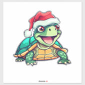 Schattige Kerstschildpad - Grappige Vakantiedierku Sticker (Vel)