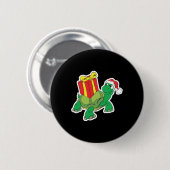 schattige kerstschildpad ronde button 5,7 cm (Voorkant /achterkant)