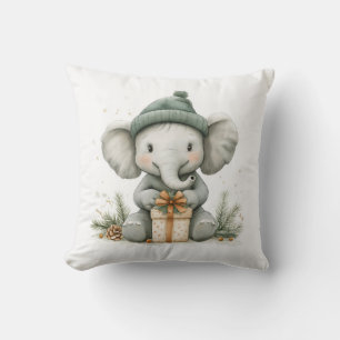 Schattige Kerstserie Baby Elephant Kussen