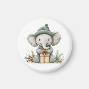 Schattige Kerstserie Baby Elephant Magneet