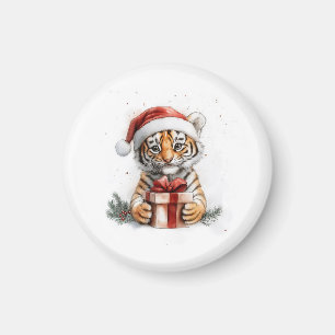 Schattige Kerstserie Baby Tiger Magneet