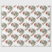 Schattige kerstskelet en kerstboom cadeaupapier (Vlak)