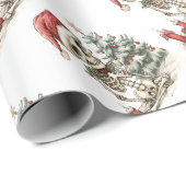 Schattige kerstskelet en kerstboom cadeaupapier (Rol Hoek)