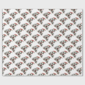 Schattige kerstskelet met kerstbomen cadeaupapier (Vlak)