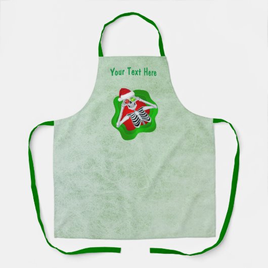 Schattige kerstskelet Ornament Eyes in Splatter Schort (Voorkant)