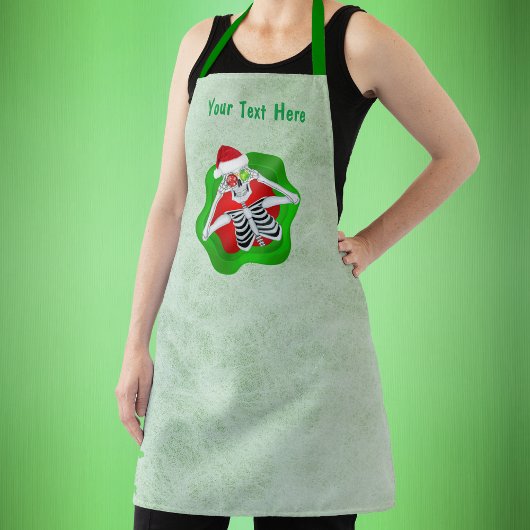 Schattige kerstskelet Ornament Eyes in Splatter Schort