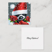 Schattige Kerstskunk Notitiekaartje (Voorkant / Achterkant)