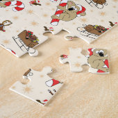 Schattige Kerstslo Happy Feestdagen Legpuzzel (Zijkant)