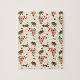 Schattige Kerstslo Happy Feestdagen Legpuzzel