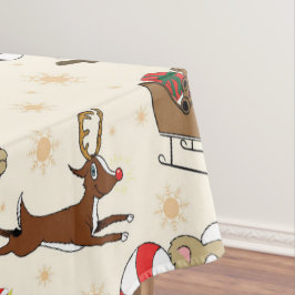 Schattige Kerstslo Happy Kerstmis Tafelkleed