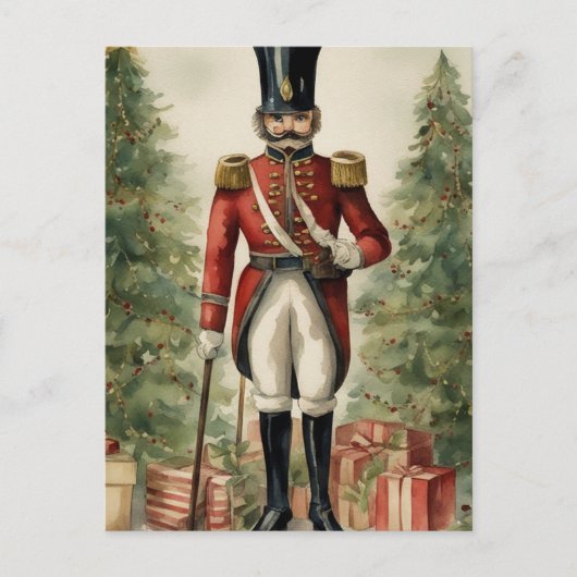 Schattige kerstsoldaat briefkaart (Voorkant)