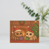 Schattige Kerstspin Feestdagenkaart (Staand voorkant)