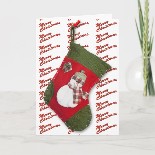 Schattige kerststaart Snowman over White Feestdagen Kaart (Voorkant)