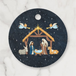 Schattige Kerststal Bedankjes Labels
