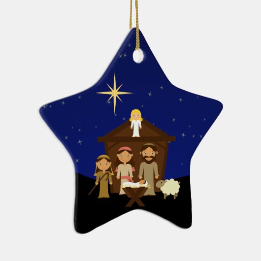 Schattige kerststal kerstster Ornament (Rechts)