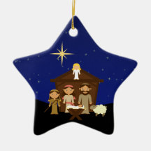 Schattige kerststal kerstster Ornament