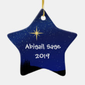 Schattige kerststal kerstster Ornament (Achterkant)