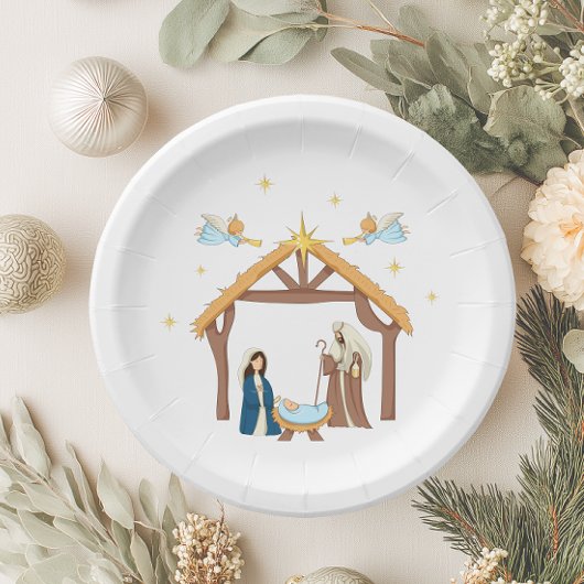 Schattige Kerststal Papieren Bordje