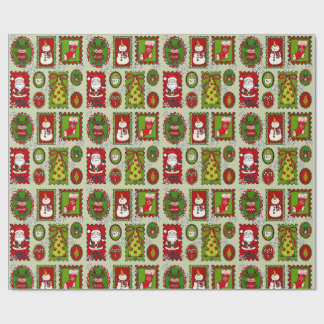 Schattige kerststempels inpakpapier