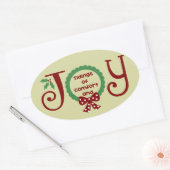 Schattige Kerststicker Ovale Sticker (Envelop)