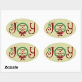 Schattige Kerststicker Ovale Sticker (Vel)