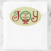 Schattige Kerststicker Ovale Sticker (Tas)