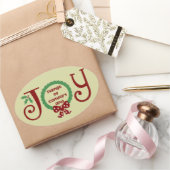Schattige Kerststicker Ovale Sticker (Geschenken)
