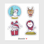 schattige kerststickers met cartoon van NATTTSPACE Sticker (Vel)
