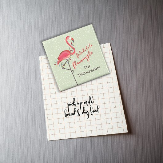 Schattige Kerststrand Flamingo Custom Magneet