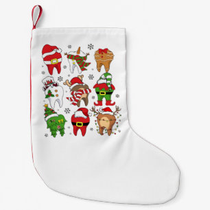 Schattige Kersttandheelkundige Tand Karakters Leuk Kleine Kerstsok