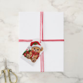 Schattige Kerstteddybeer Cadeaulabel (Met Touw)