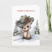 Schattige Kerstteddybeer Feestdagen Kaart (Voorkant)