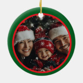 Schattige Kerstteddybeer gepersonaliseerd Keramisch Ornament (Achterkant)