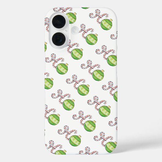 Schattige kersttekst, Ho in snoepstokken ornamente Case-Mate iPhone Case (Achterkant)