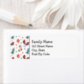 Schattige kerstthema gepersonaliseerd etiket (Insitu)