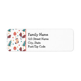 Schattige kerstthema gepersonaliseerd etiket