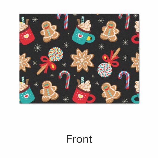 Schattige kerstthema patroon zwart tissuepapier