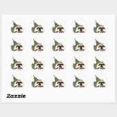 schattige kersttijd schapen ronde sticker (Vel)