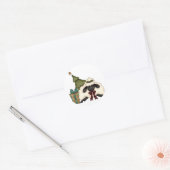 schattige kersttijd schapen ronde sticker (Envelop)