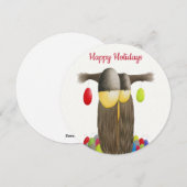 Schattige Kerstuil Feestdagenkaart (Voorkant / Achterkant)