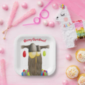 Schattige Kerstuil Papieren Bordje (Feest)